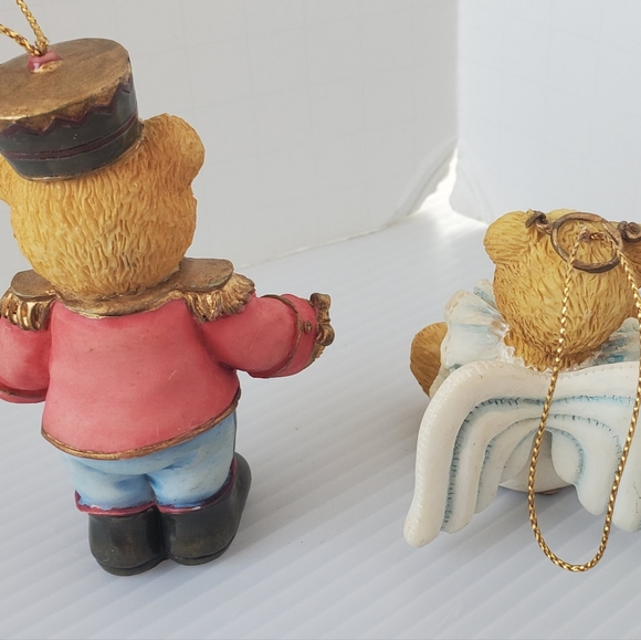 Lot Of 2 Cherished Teddies Ornaments Christmas Angel Toy Soldier 1996 1993 Bears - Picture 3 of 4